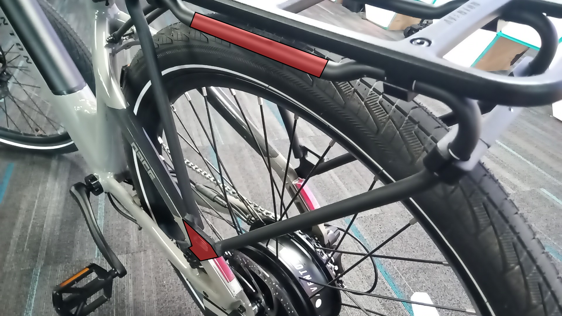 Existing bike rack — annotated