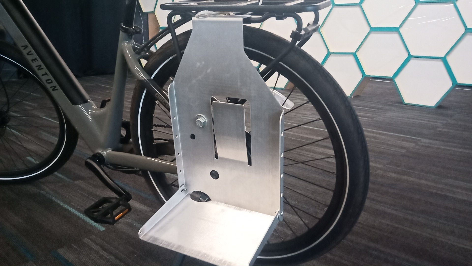 Bare metal rack — shelf folded down