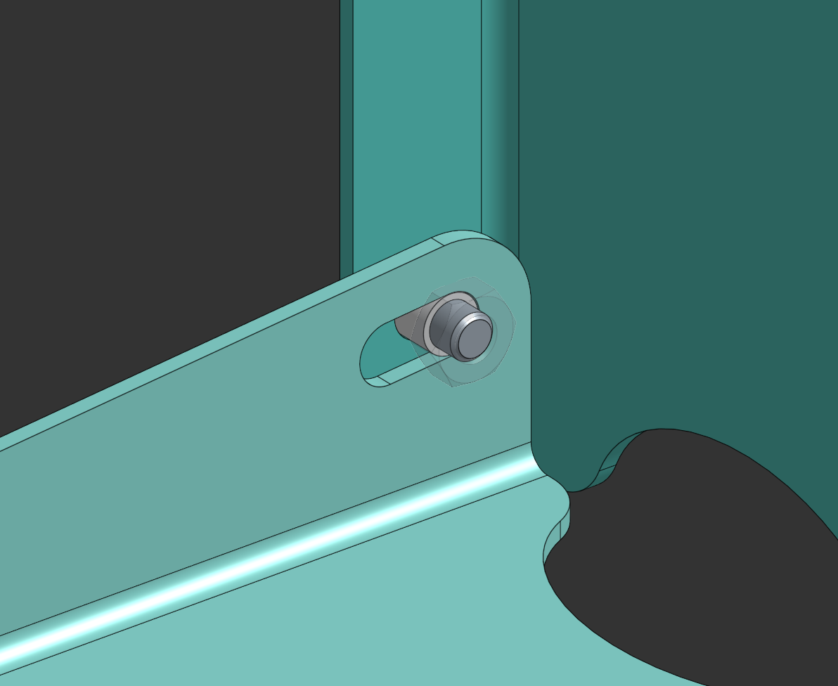 Shelf locking mechanism detail