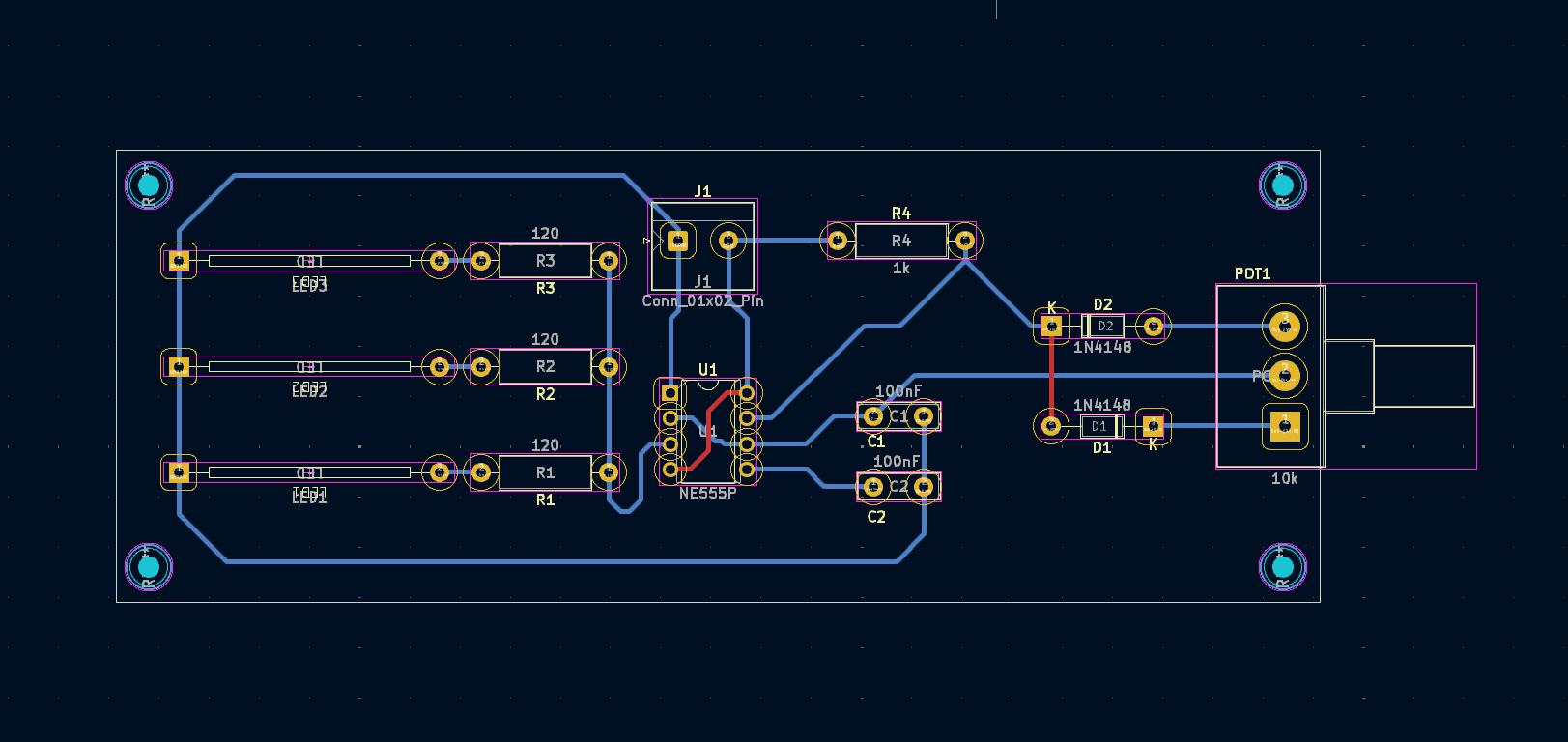 KiCAD PCB footprint layout