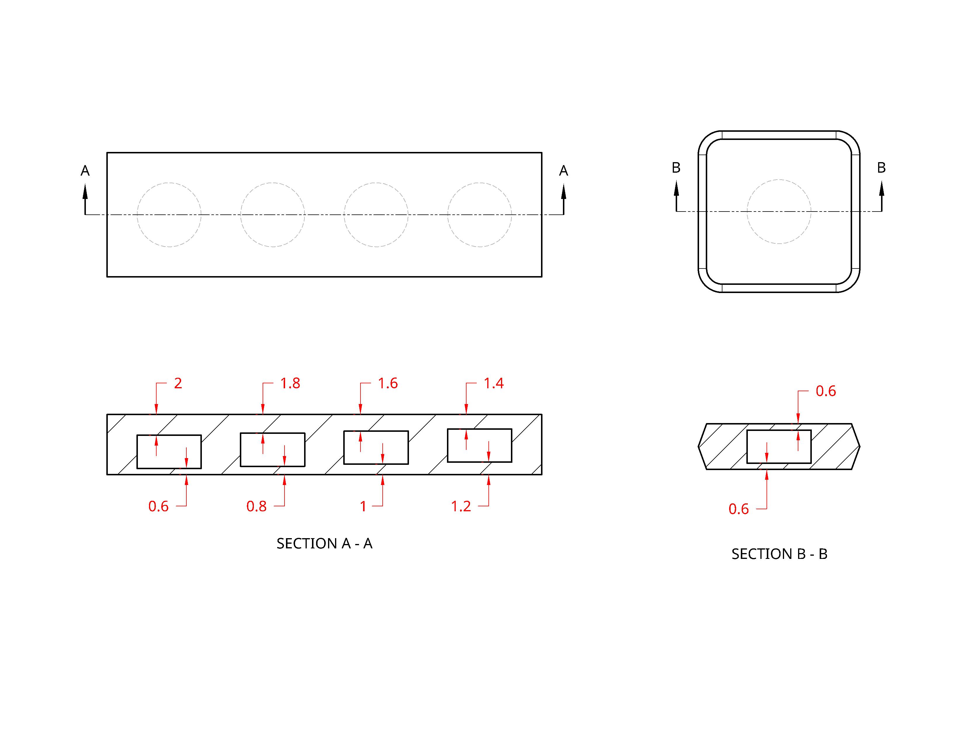 Annotated diagram of spacing dimensions